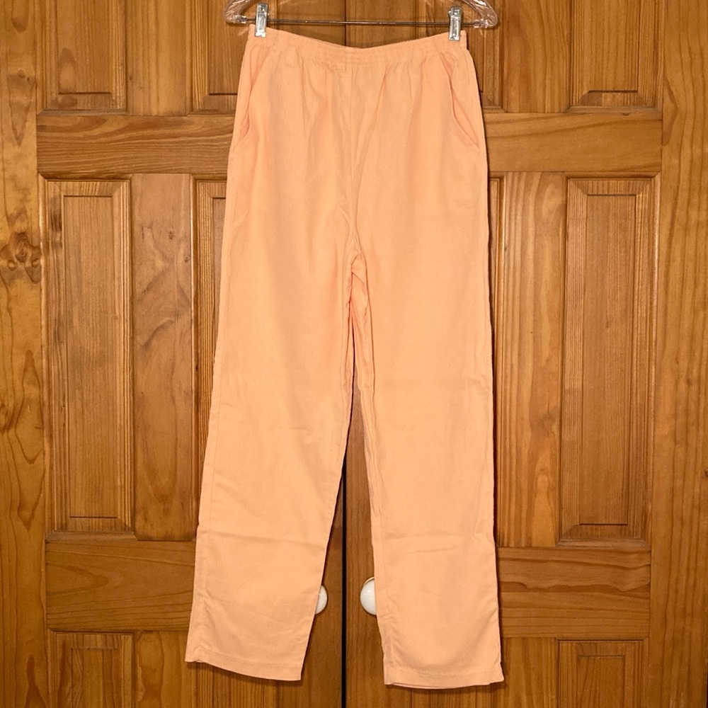 NWOT Blair Vintage 80s 90s Crinkle Pull On Pants Elastic Waist Orange Size 12